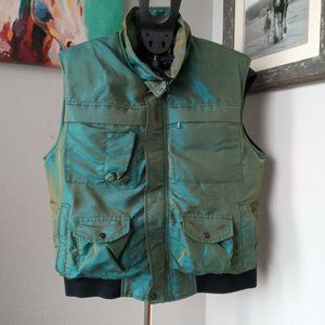 Fantastic Vintage 80'S iridescent down puffer dragon graphic vest